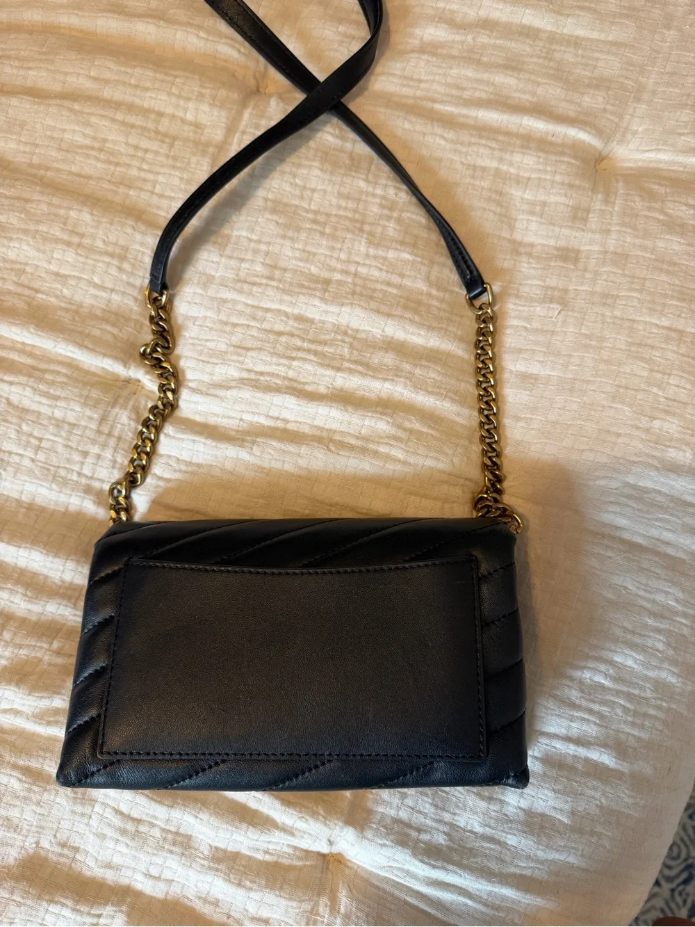 Tory Burch Black Quilted Crossbody with Gold Hardware